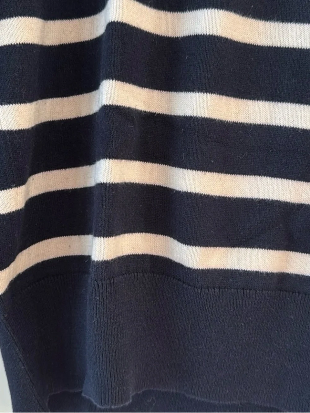 J. Crew Navy Striped Crewneck Sweater with Red & Blue Accents